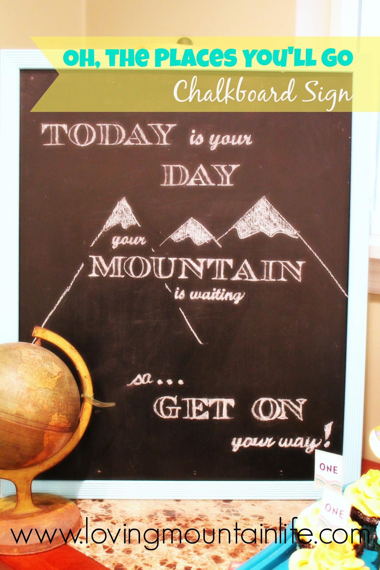 Oh the Places You'll Go Chalkboard Sign - Loving Moutain Life