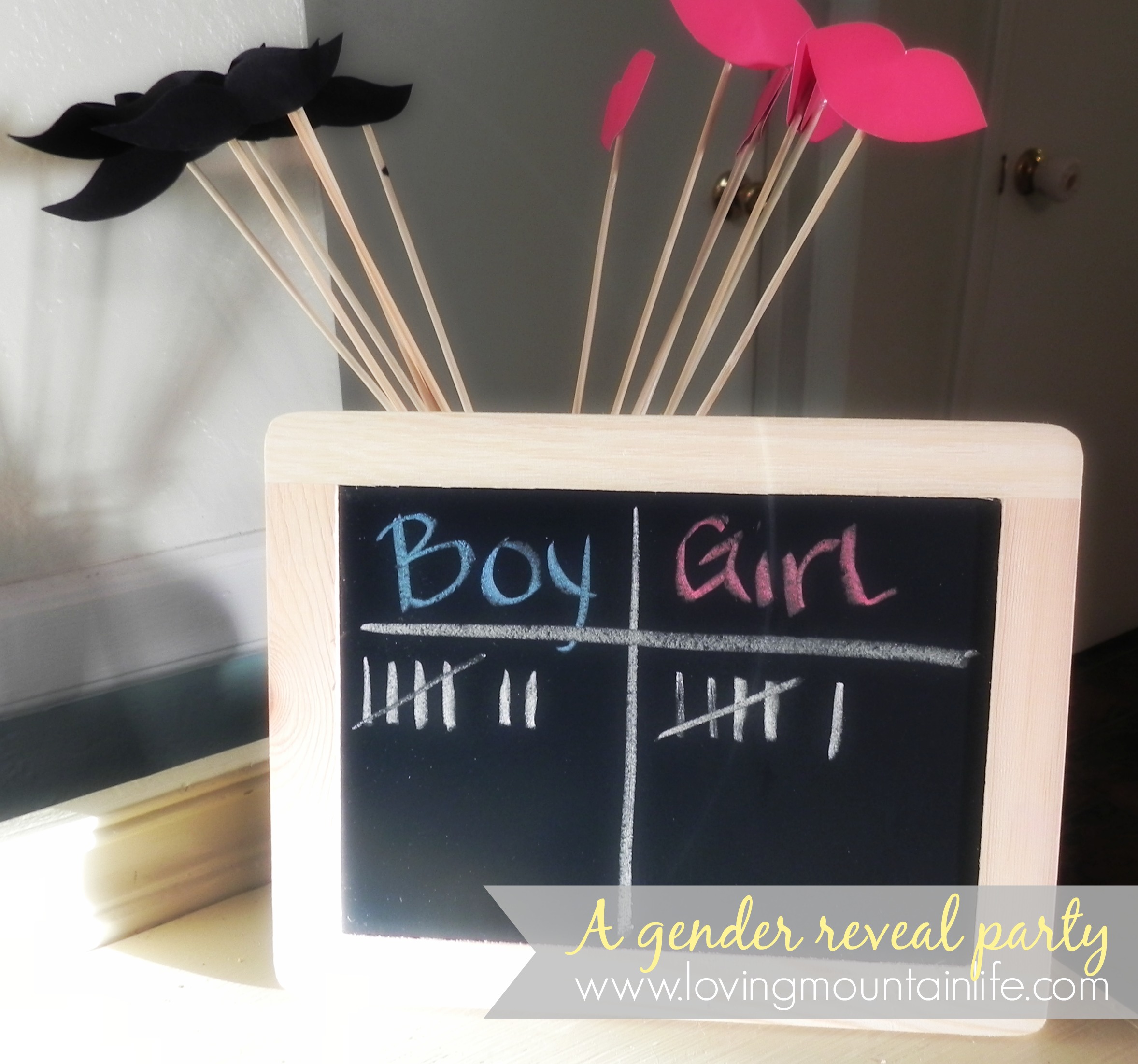 Guest Guess Tally | Smooch or Stache Gender Reveal Party | Loving Mountain Life