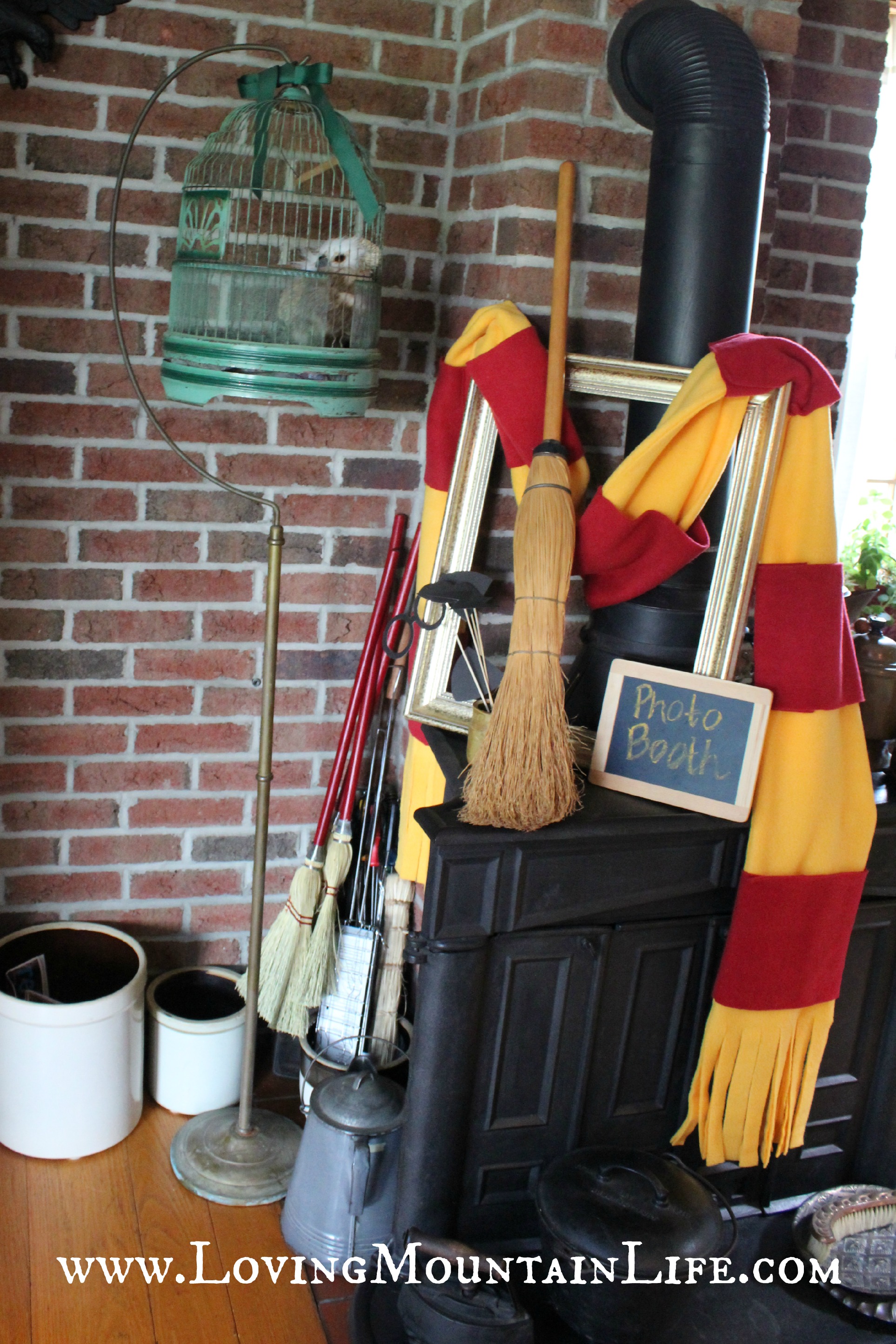 Photo booth at a Harry Potter party