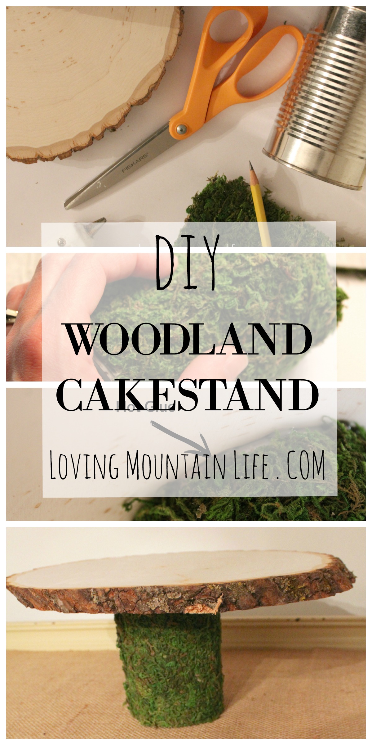 DIY Woodland Cakestand with step by step instructions from Loving Mountain Life