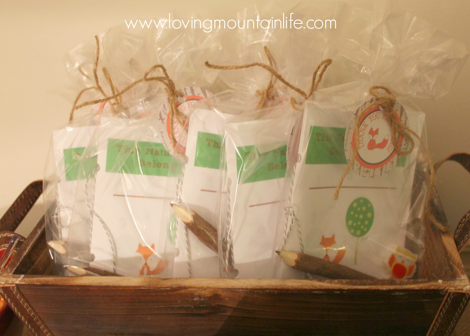 Woodland Party Favors from Loving Mountain Life
